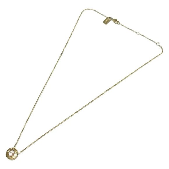 Auth COACH - Gold Light Pink Hardware Rhinestones Necklace - Picture 2 of 4